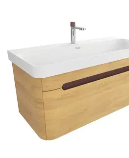 Kúpeľňový nábytok Kúpeľňová skrinka s umývadlom SAT Fusion 97,5x43x45 cm dub medový mat SATFUSION100DMMWBA SATFUSION100DMMWBA