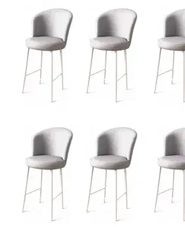 Barové stoličky Bar Stool Set (6 Pieces) Uras - Grey, White