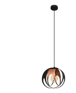Svietidlá  Luster na lanku MOONLIGHT 1xE27/15W/230V čierna/medená W-KM 1888/1 BK+BR MAT