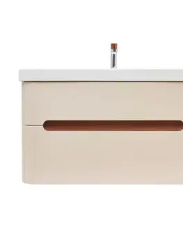 Kúpeľňový nábytok Kúpeľňová skrinka s umývadlom a batériou SAT Fusion 97,5x53x45 cm pieskovo béžová mat SATFUSION2100BEMWBA SATFUSION2100BEMWB