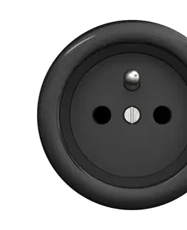 Predlžovacie káble Reblig - Retro domová zásuvka bez rámčeka 230 V čierna C/ZF