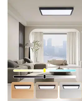 Svietidlá BRILAGI - LED stmievateľné svietidlo FRAME SMART LED/30W/230V čierne IP44 + diaľkové ovládanie BRI096