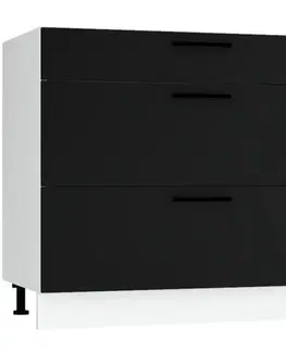 Kuchynské skrinky stojace Kuchynská skrinka Max D90pc S/3 čierna