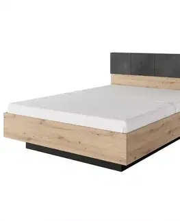 Dvojlôžkové postele Posteľ 160 TALLY artisan dub/antracit