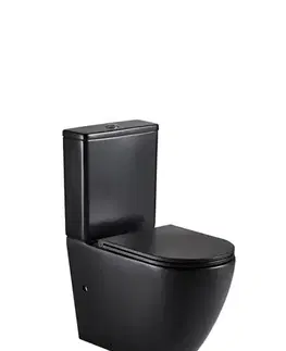 WC kombi WC bezokrajové  Igar Black + doska s pomalým sklápaním