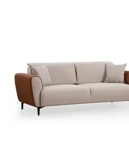 Pohovky a gauče Trojmiestna rozkladacia pohovka Aren - Beige, Cinnamon
