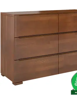 Komody do spálne Komoda drevená buk 6s Skandica Sparta Orech