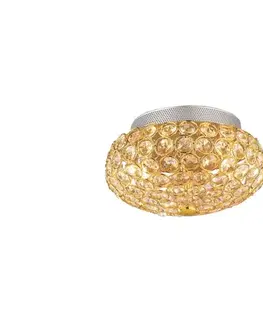 Svietidlá Ideal Lux - LED Krištáľové stropné svietidlo KING 3xG9/3W/230V pr. 25,5 cm zlatá 075402