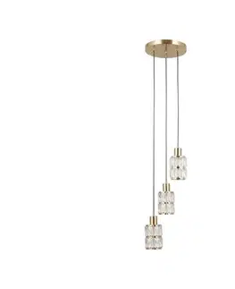 Svietidlá  PND-40668-3-HBR - Závesný luster na lankách ALMA 3xE27/40W/230V zlatá PND-40668-3-HBR