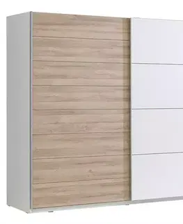 Šatníkové skrine Skriňa Java 200 dub bianco/biely