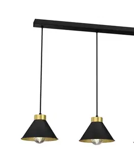 Svietidlá  Luster na lanku DEMET 3xE27/60W/230V čierna/zlatá 0628