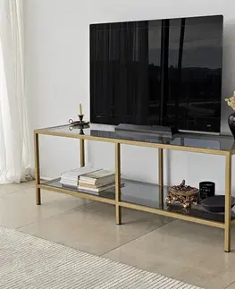 TV stolíky TV stolík Basic - Dark Grey, Gold