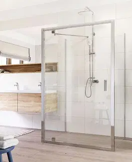 Sprchovacie kúty Mereo Sprchovací kút Lima, obdĺžnik do priestoru U, pivotový, 100x80x100 cm, chróm ALU, sklo Číre CK87883K
