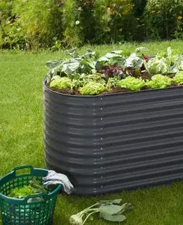 Kvetináče a truhlíky Vyvýšený záhon pozinkovaný plech Dekorhome