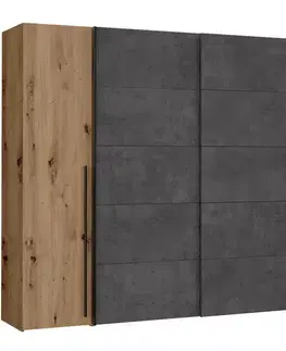 Šatníkové skrine Skriňa Narago 270 cm Dub Artisan/Betón