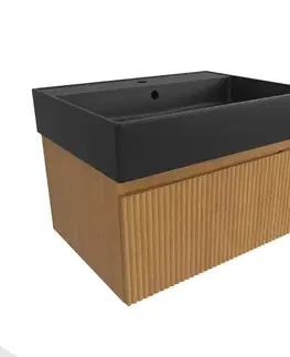 Kúpeľňový nábytok Kúpeľňová skrinka s umývadlom SAT Evolution 58x30x44, 5 cm dub medový mat SATEVO60DMU2B SATEVO60DMU2B