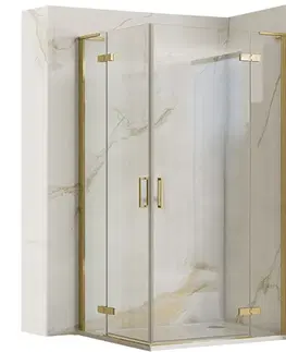 Sprchovacie kúty REA/S - Sprchová kabína Hugo 90x100 Gold Brush Dvere: 90 Dvere: 100 KPL-K0841