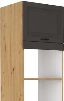 Kuchynské skrinky STELLA 60 DPM vysoká skrinka na vstavanú rúru, šedá/dub Artisan