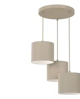 Svietidlá  Luster na lanku ARDEN 3xE27/15W/230V priemer 30 cm béžový 4231