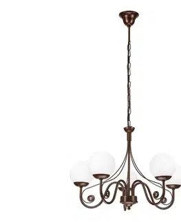 Svietidlá BRILAGI - LED Luster na reťazi COTTAGE 5xG9/40W/230V hnedá/biela 