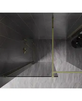 Sprchové dvere MEXEN/S - Kyoto-X Sprchová zástena WALK-IN 100 x 90, transparent 10 mm, zlato 800-100-202-50-00-090-X