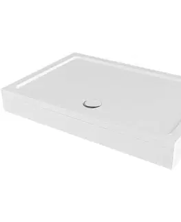 Vane CERANO - Sprchová vanička obdĺžniková Brio - SMC/minerálny kompozit - štruktúrovaná biela - 100x80x4 + čelný panel + nožičky CER-273415