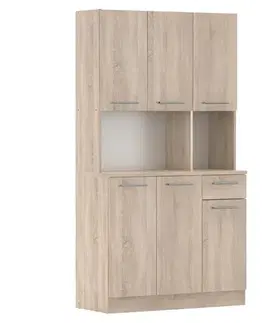 Kuchynské linky KONDELA Pelion New šesťdverový kredenc dub sonoma