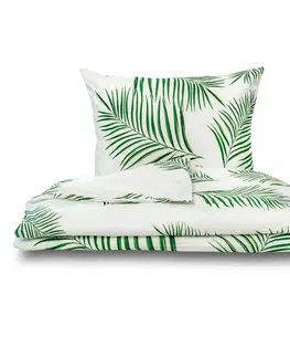 Obliečky Kvalitex Bavlnené obliečky Tropical biela, 240 x 220 cm, 2x 70 x 90 cm, 240 x 220 cm, 2 ks 70 x 90 cm