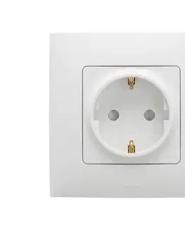 Predlžovacie káble Legrand - Domová zásuvka SCHUKO 250V/16A s rámčekom NILOE biela LR0028+LR0113