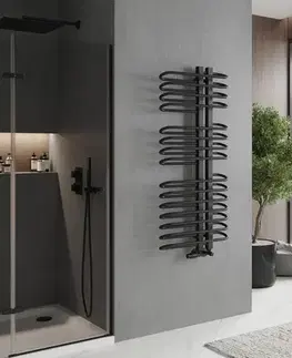 Radiátory do kúpeľne MEXEN - Ops vykurovací rebrík/radiátor 1300 x 550 mm, 694 W, čierna W122-1300-550-00-70