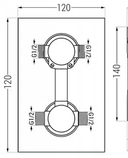 Kúpeľňové batérie MEXEN/S MEXEN/S - Cube DR02 podomietkový sprchový SET + slim sprcha 25, čierny 77502DR0225-70