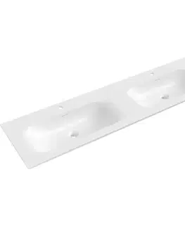 Sanitárna keramika MEXEN - Vela dvojumývadlo zapustené do dosky 161 x 46,5, biela lesk 25231600D