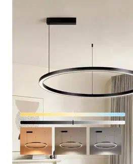 Svietidlá BRILAGI - PORTOFINO stmievateľné LED závesné svietidlo na lanku, LED/60W/230V, priemer 80 cm, čierne, s diaľkovým ovládaním BRI507