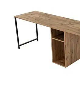 Písacie stoly Písací stôl Twin Study Desk - Atlantic Pine, Black