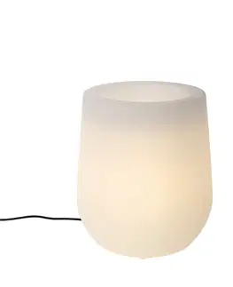 Vonkajšie stojanové svietidlá Vonkajšia stojaca lampa kvetináč biela IP44 - Flowerpot