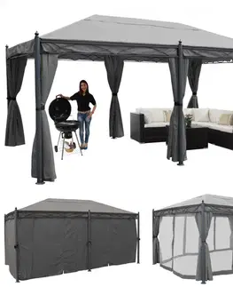Záhradné altány Záhradný altánok so závesmi 5x3 m Dekorhome