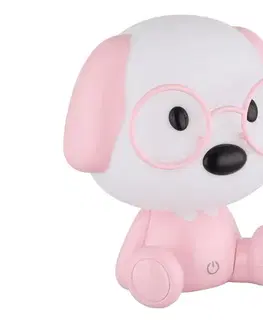 Lampy Globo 21761P - LED stmievateľná detská nočná lampa PUPPY 1W/5V 500 mAh ružová 21761P