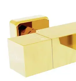 Kúpeľňové batérie MEXEN - Termostatická vaňová batéria Cube, zlatá 77360-50