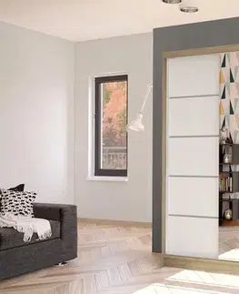 Šatníkové skrine Šatníková skriňa SAN 3 dub sonoma/biela 