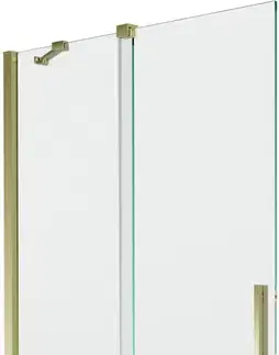 Sprchové dvere MEXEN/S - Velar Dvojkrídlová posuvná vaňová zástena 100 x 150, transparent, zlatá 896-100-000-01-50
