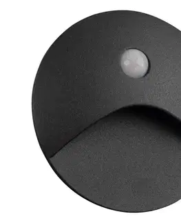 Svietidlá  39137 - LED schodové svietidlo EXIN so senzorom 2,5W/230V 4000K IP65 antracitové, okrúhle 39137