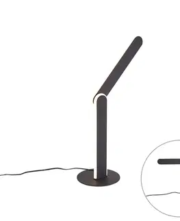 Stolné lampy Dizajnová stolná lampa čierna vrátane LED s 3-stupňovým stmievaním - Gate