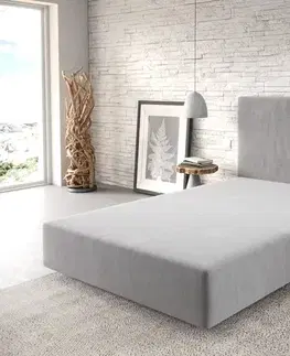Postele Boxspring DELIFE Boxspring posteľ Dream-Well 120x200 cm mikrovlákno sivá
