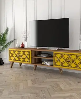 TV stolíky TV stolík Class - Walnut, Yellow