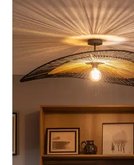 Svietidlá BRILAGI - LED prisadené stropné svietidlo CERIA BOHO 1xE27/60W/230V priemer 100 cm čierna/hnedá BG3989+EG781093