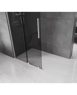 Sprchové dvere MEXEN/S - Velar Sprchová zástena posuvná Walk-in 70 x 200, grafit 8 mm, nikel kefovaná 871-070-000-43-97