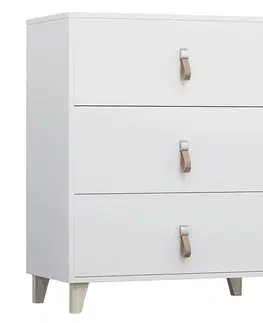 Komody KONDELA Fiera 3S zásuvková komoda biela