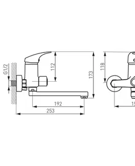 Kúpeľňové batérie NOVASERVIS - Vaňová paneláková batéria 150 mm One chróm BFO3A