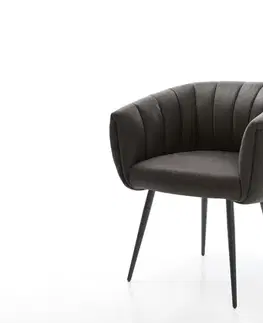 Jedálenské stoličky DELIFE Jedálenská stolička Jada-Flex mikrovlákno antracitová vintage 4-nohá zúžená čierna vrecková pružina