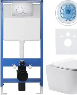 Záchody CERANO - Kompletný WC set Profi/Felci - biela lesklá - WC tlačidlo Duo/Chrom - predstenová inštalácia - 52,5x36 CER-8050BD84319